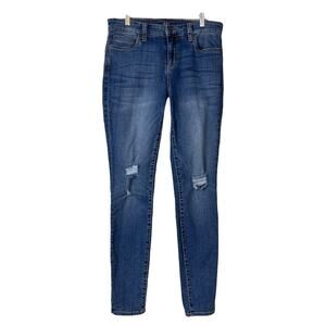Kut from the Kloth Women's Jeans Toothpick Skinny Distressed Mid Rise Size 8